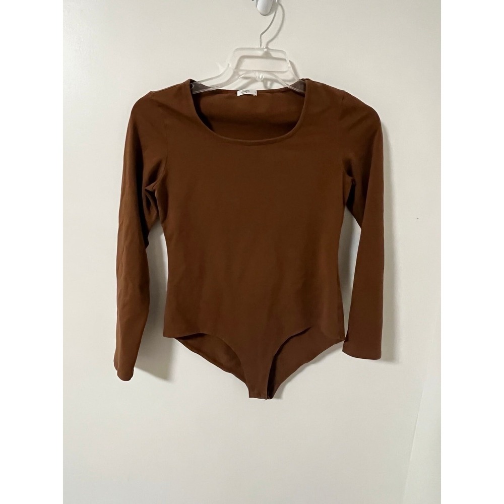 Women's snap crotch shirt size Large rust brown colored